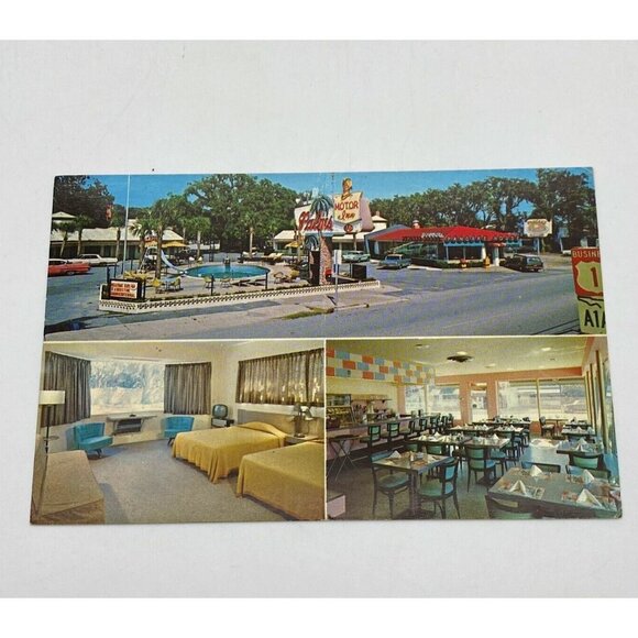 Vintage Palms Motor Inn Hotel FL ￼ Postcard St Augustine Florida‎ Unposted 1960s - Picture 1 of 8
